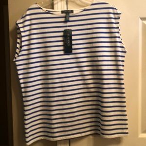 NWT Ralph Lauren. Blue/white shirt. Size 1x